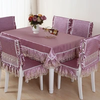 high grade quilting cloth table cloth chair cover 4 style solid color quilted lace embroidered tablecloths