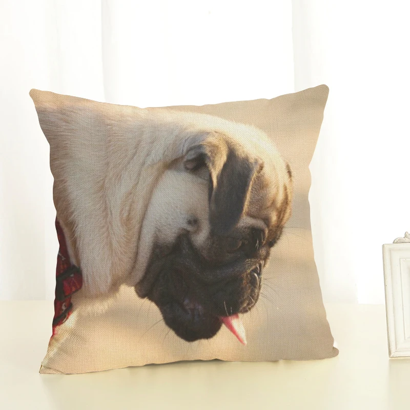 Горячая продажа животных прекрасный Бульдог Хлопок Лен Пледы Подушки диван