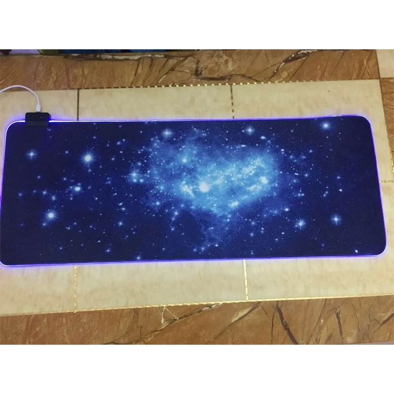 Большой игровой коврик для мыши 800*300 мм L RGB 14 цветов светодиодное освещение USB с