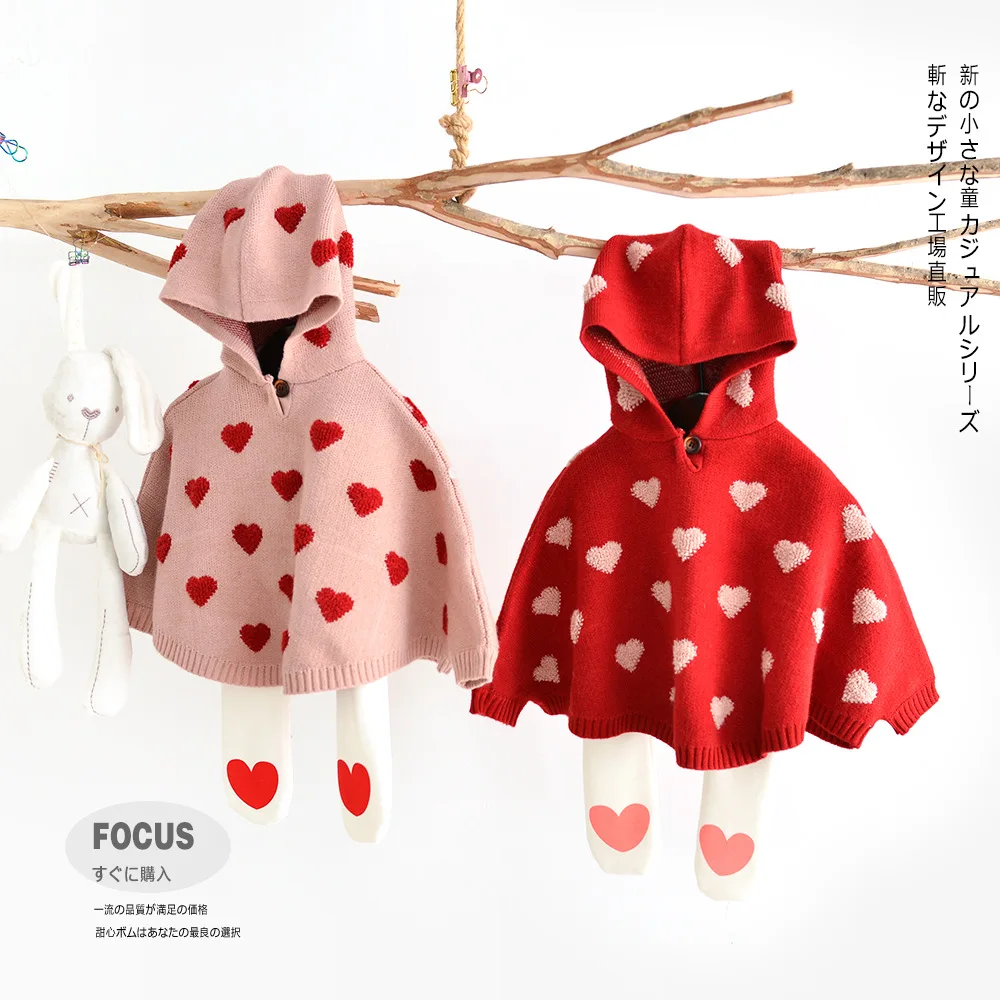 Свитер для девочек зимнее пальто с объемным жаккардовым принтом маленькая