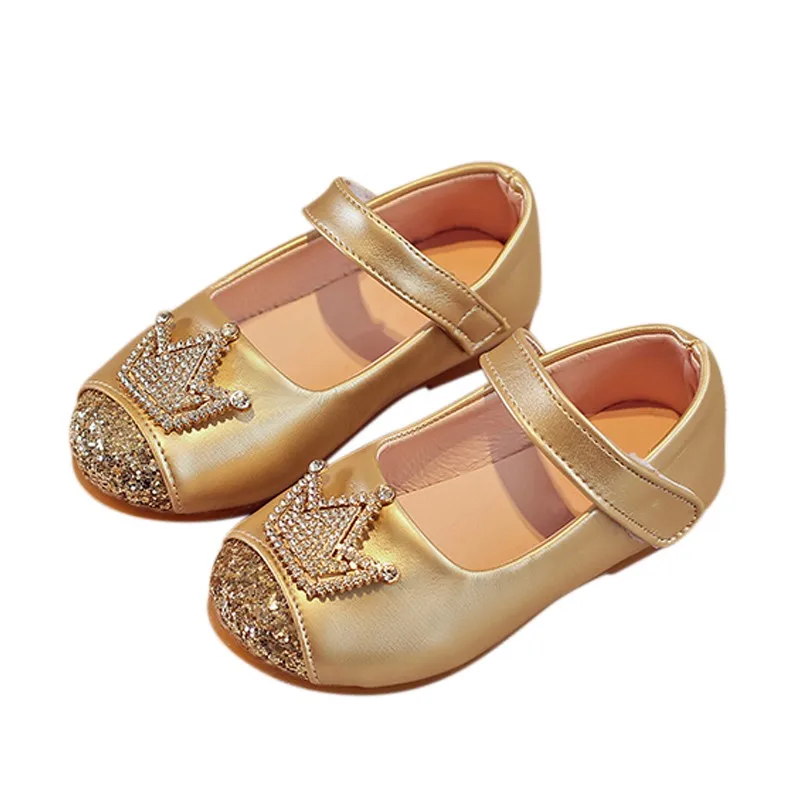 

Baby Girl Shoes Cute Crown PU Leather Kids Toddler Anti-slip Shoes