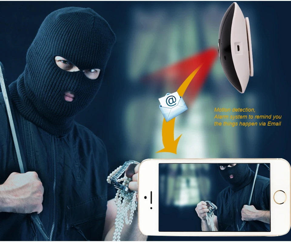 DAYTECH 3MP панорамная камера беспроводная ip WiFi наблюдение 360 градусов