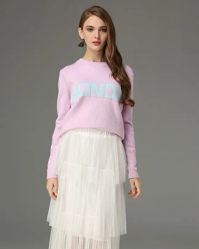 2017 осенне-зимний женский свитер новейший модный брендовый дизайнерский вязаный