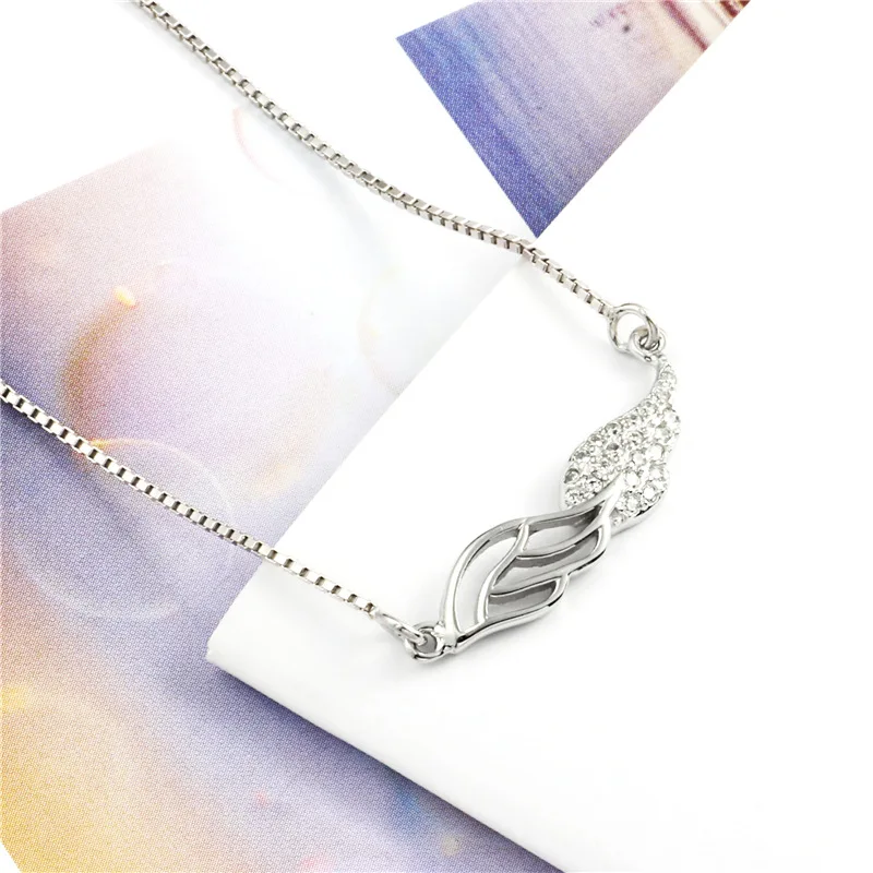 wings zircon necklace woman 100% 925 Sterling silver nacklace Jewellery Clavicle chain pendant charms | Украшения и аксессуары