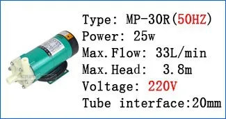 Сертификат Ce Микро Водяной Насос 220 В MP-10RN 8~ 11L/min Магнитной Воды Циркуляционный Насос Солнечной Химической жидкости насосные насосы для воды