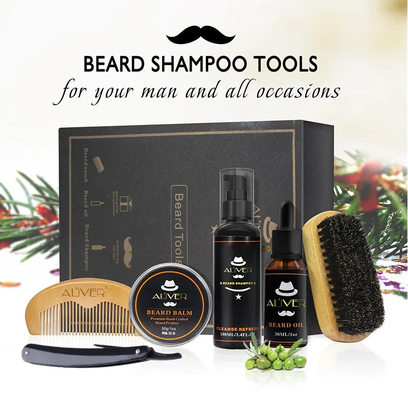 Набор для очистки Aliver с эфирной щеткой шампуня расческа масла крем мужчин мягкой