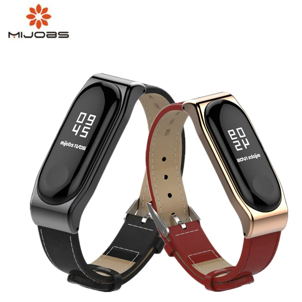 Безвинтовой ремешок на запястье для mi Band 3 jobs Кожаный xiaomi band 3|Смарт-аксессуары| |