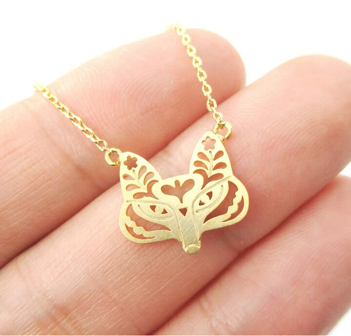 Оптовая продажа ожерелье с лисьим лицом цветочной филигранной огранкой в форме