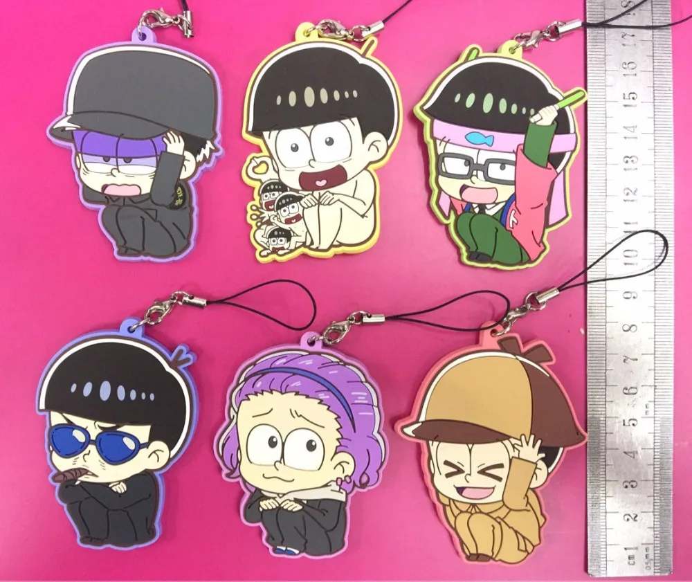 6 шт./лот Osomatsu оригинальный японский аниме Рисунок резиновый силиконовый