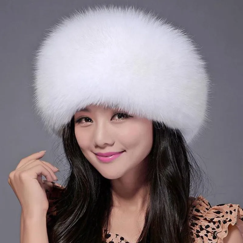 Женская шапка из лисьего меха 2017 новая зимняя теплая меховая натурального