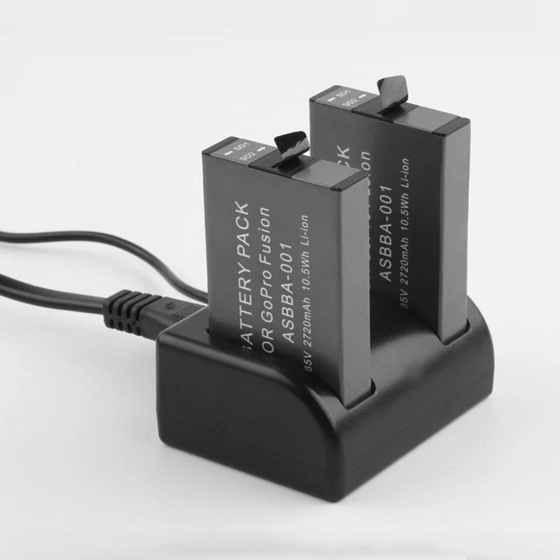2 шт 2720 mah 360 VR камера батарея для Gopro Fusion+ двойные батареи зарядное устройство для Gopro Fusion Go Pro Аксессуары