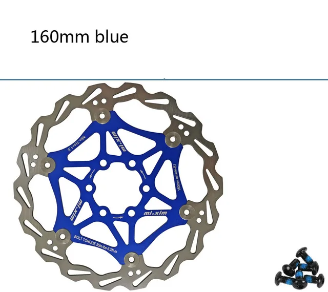 Blue 160mm Mi. Xim MTB велосипед горный велосипед велосипедный спорт поплавок плавающей диски 160/180/203 мм B1 красный/синий/черный/золото для дисковый тормоз горного велосипеда - Цвет: Blue 160mm