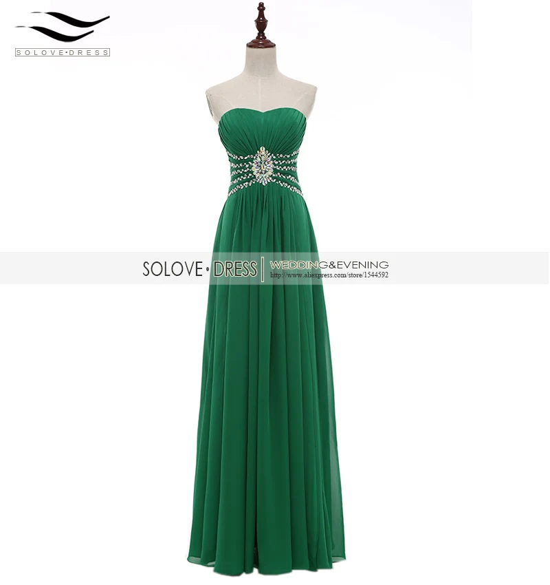 Solovedress элегантное ТРАПЕЦИЕВИДНОЕ Сверкающее Настоящее фото шифоновое зеленое