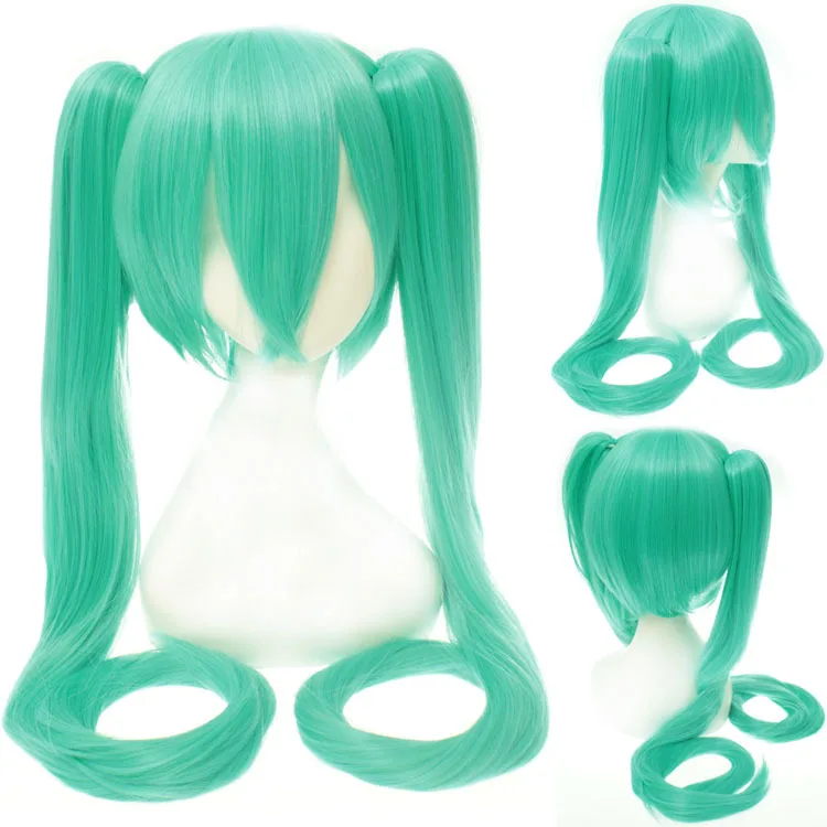19 Vocaloid Hatsune парик Мику хвосты Черный Рок Шутер Senbon Zakura косплей парик длинные волосы синий зеленый черный розовый серебряный парик - Цвет: 19