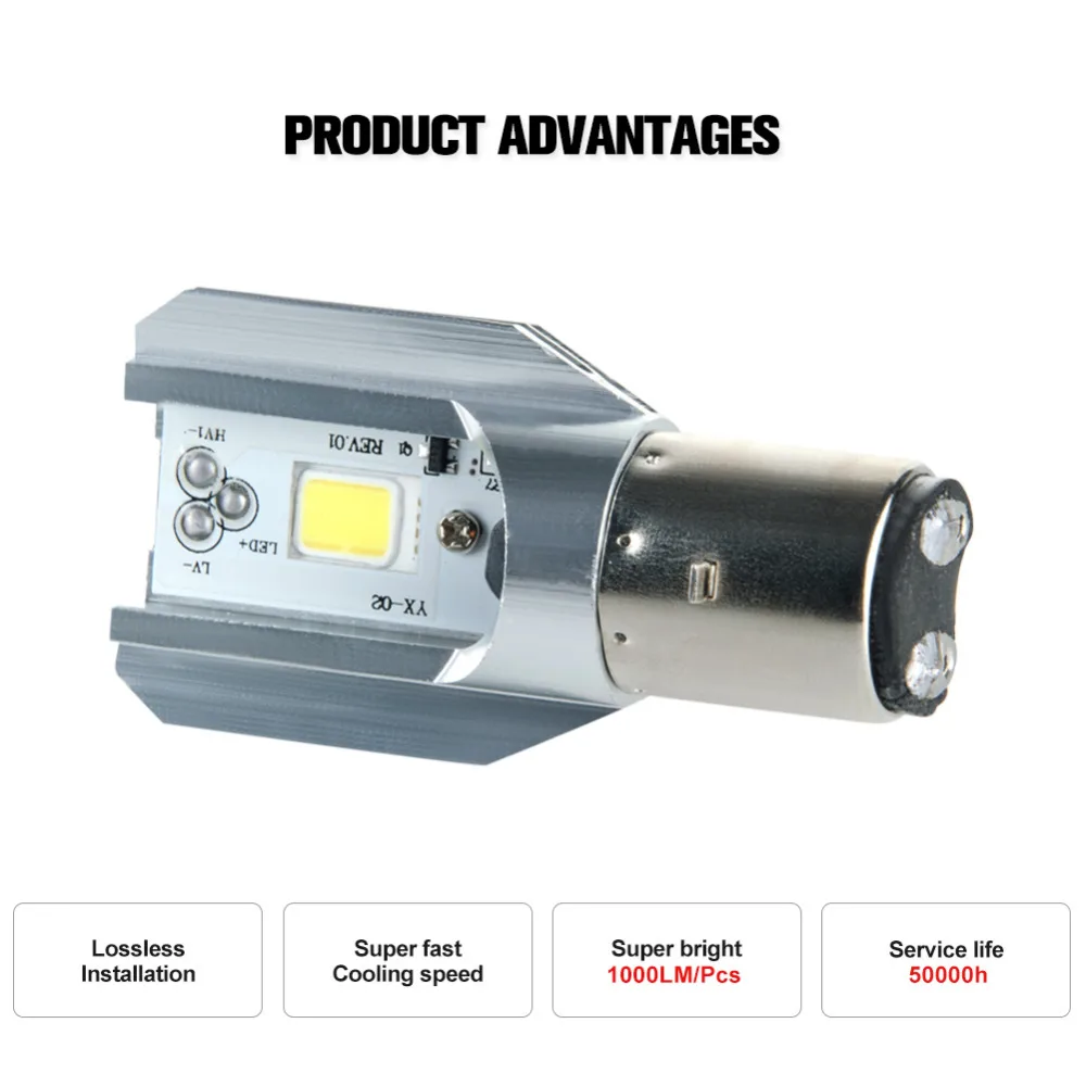 VooVoo Автомобильные фары BA20D / H4 LED HS1 COB мотоциклетные ближнего/дальнего света лампы