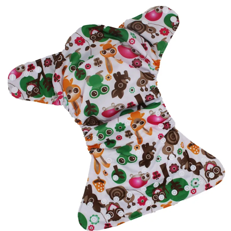 AIO Baby Washable Cloth Diaper Nappy Cover Pockets All in One Reusable Christmas Print Diapers With Insert | Мать и ребенок