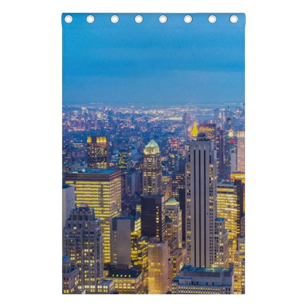 Нью Йорк небоскребы Сумерки занавески затемняющие панели Grommet разделитель