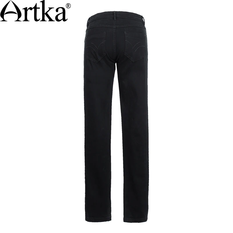 ARTKA женские летние новые однотонные облегающие универсальные джинсы винтажные