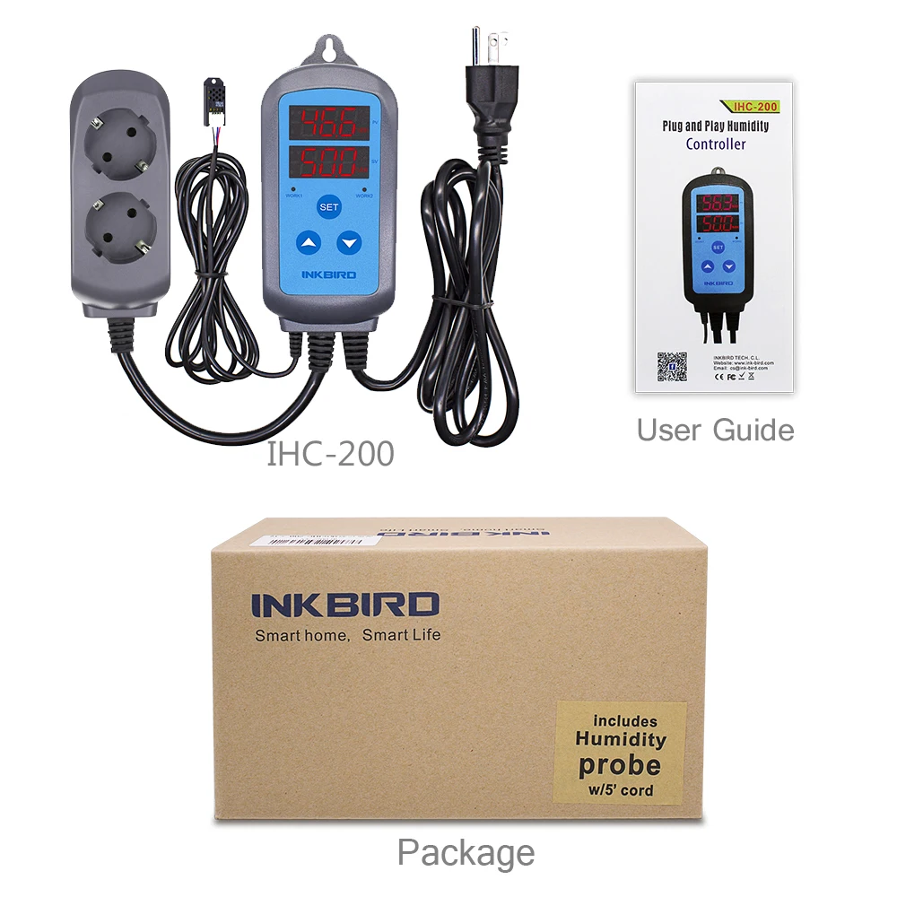 

Combo Digital Humidity Controller IHC-200&Heating Cooling Temperature Controller ITC-308 Cooking Thermometer for Grill Oven Part