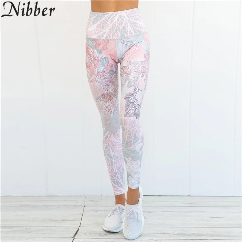 Nibber 2018 беха + Broek Фитнес Kleding En vrouwen печати Meisjes тонкий леггинсы майки топы Печать