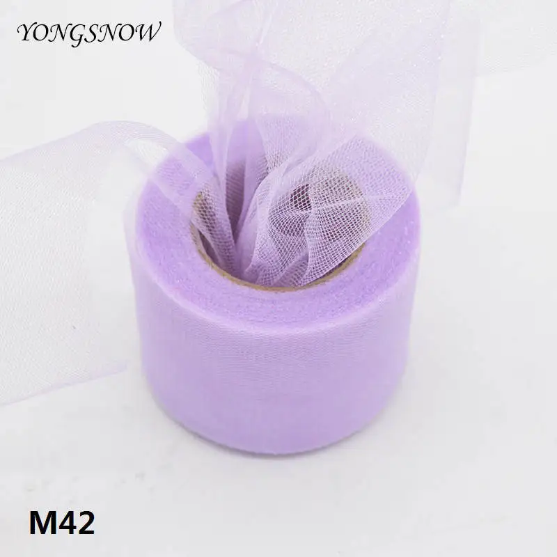 M42 Блестящая фатиновая юбка-пачка из органзы для маленьких девочек, 5 см x 25 ярд, ручная работа для свадьбы, дня рождения, украшения, подарочная упаковка, вечерние платья - Цвет: M42