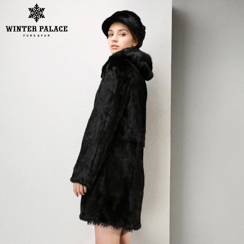 ЗИМНИЙ ДВОРЕЙ Новый стиль зима теплая норки шуба для женщин шубы из натуральный