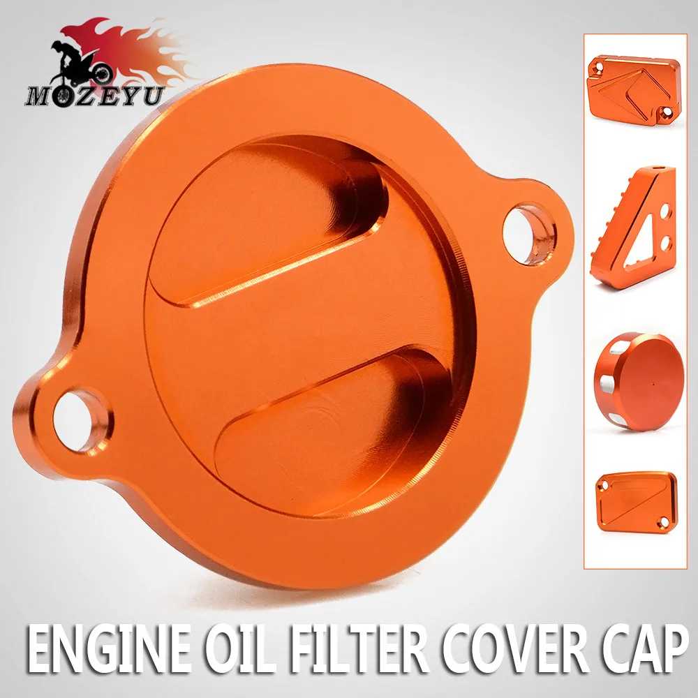 

Motorcycle Engine Oil Filter Cover Cap and Brake Reservoir Cover and Rear Brake Pedal Step For 125 RC 125 2013-2016 2015