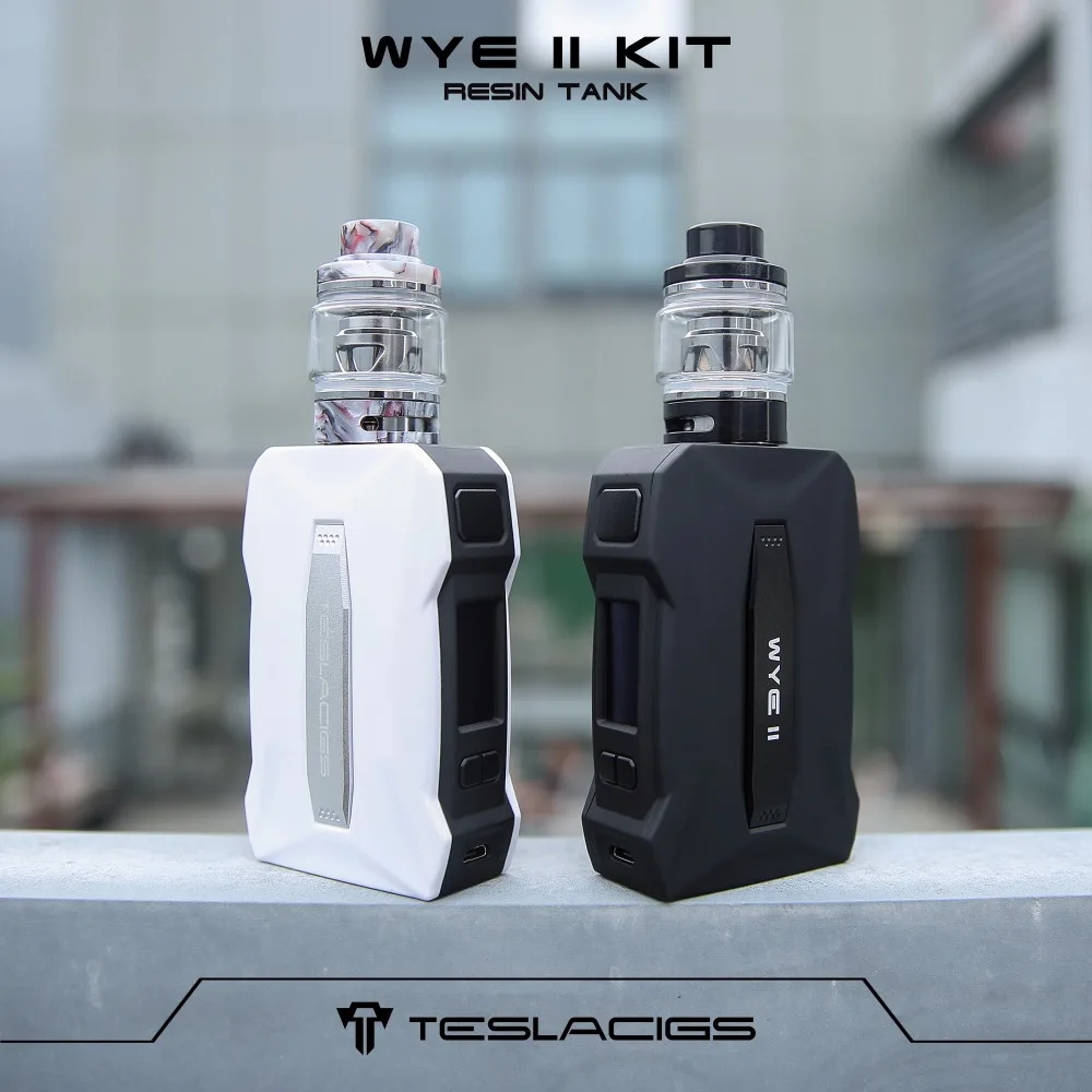 Оригинальный Tesla WYE II 215 Вт TC комплект с 4 мл 6 смолы бак Teslacigs 2 Коробка мод Vape
