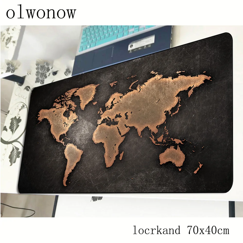 Коврик для мыши с картой мира 70x40 см Мультяшные коврики лучший игровой коврик