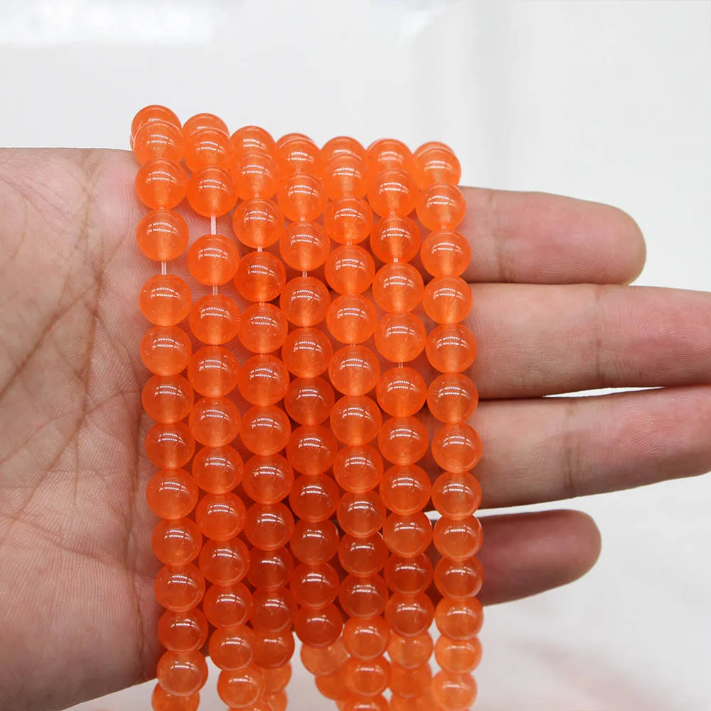 

Bulk Wholesale Natural Stone Orange Quartz Crystal Stone Round Beads Loose Spacer Bead For Jewelry Making Findings DIY Bracelet