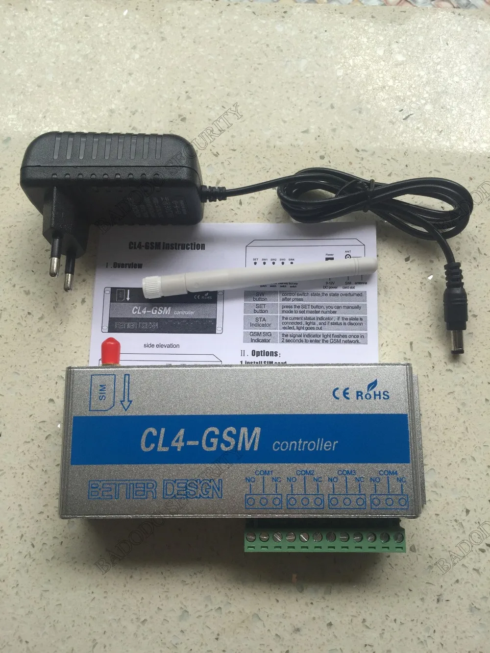 GSM приемник и переключатель для открывания ворот 4 Реле Выход GSM гаражные ворота CL4-GSM GSM переключатель SMS контроллер