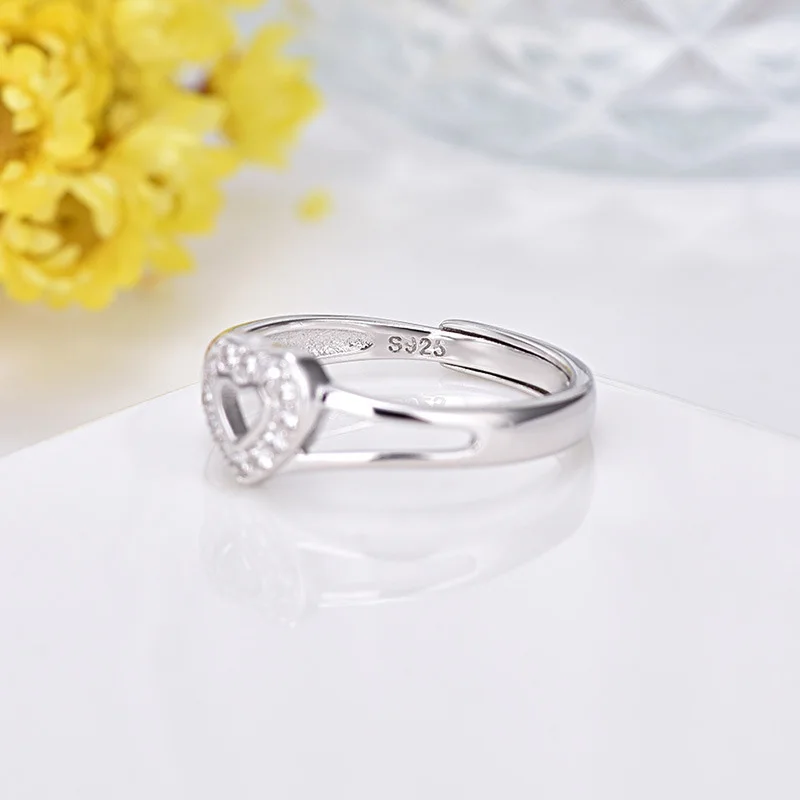 Женское Обручальное кольцо в форме сердца с цирконием 925 пробы серебряное