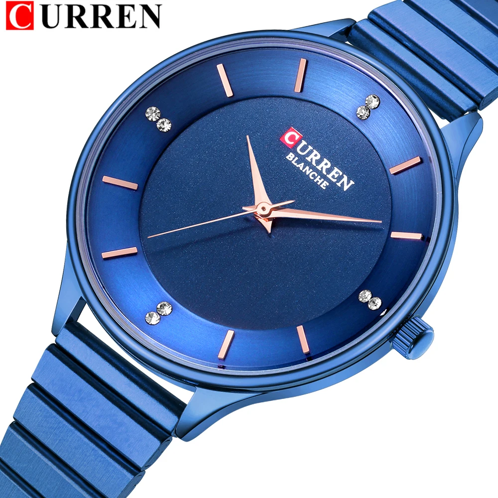 

Elegant Women Watches CURREN New Quartz Stainless Steel Wrist Watch Ladies Fashion Diamond Femal Clock Relogio Feminino 9041
