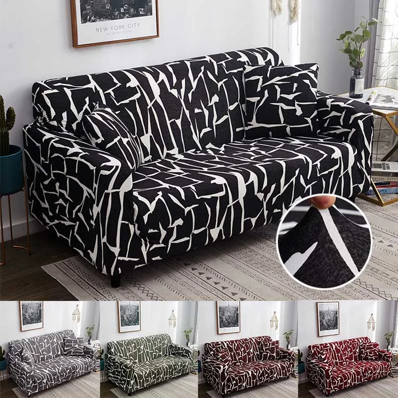 

Elegant Modern Sofa Cover Spandex Elastic Polyester Floral 1/2/3/4 Seater Couch Slipcover Chair Living Room Furniture Protector