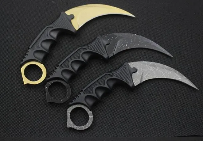 Реального CS Go Karambit Ножи Counter Strike Кемпинг Пеший Туризм выживания Ножи оболочка армейские коготь Ножи 6 цветов Прямая