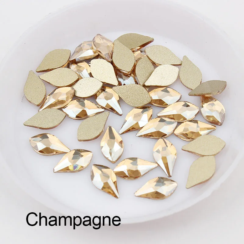 Champagne 30 шт./партия, 3D дизайн ногтей, стразы, Сияющие, смешанные цвета, стекло в форме груши, камень, ожерелье с каплевидными кристаллами украшение для ногтей, инструмент, аксессуар для ногтей - Цвет: Champagne