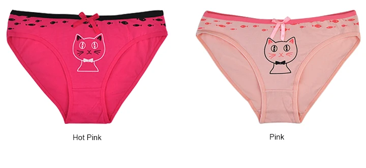 LOBBPAJA Lot 6 PCS Woman Underwear Women Cotton Sexy Panties Cute Cat Print Briefs Low Waist Ladies Knickers Lingerie for Women
