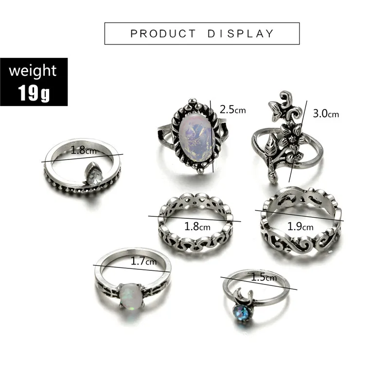 7 шт./лот Льда и Огня горный хрусталь кольцо наборы для ухода за кожей Для женщин