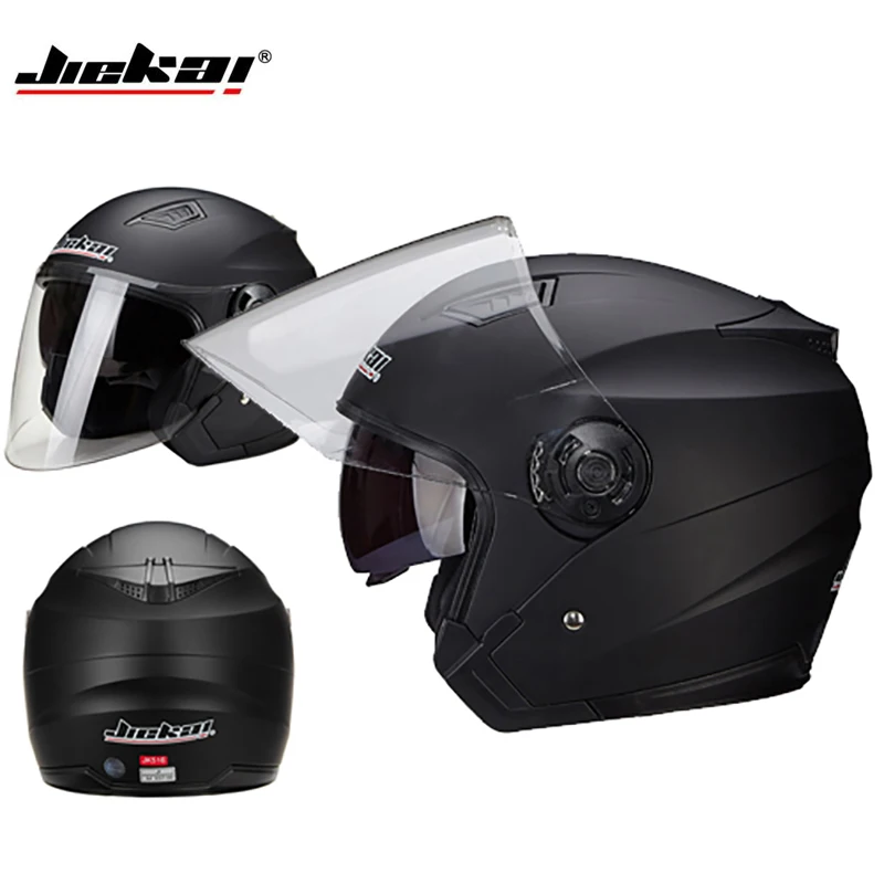 Мотоциклетный шлем Jiekai унисекс с открытым лицом двойными линзами|helmet double|open face