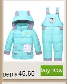 Winter Children Clothing Set Russia Baby Girl Snow Suit Sets Boy's Outdoor Sport Kids Down Coats Jackets+trousers-30degree
