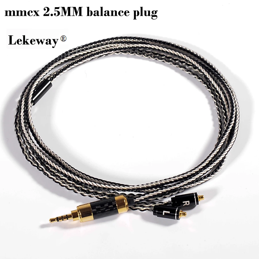 Lekeway toneking MMCX/2Pin Интерфейс 3.5 мм 8 ядро серебрение кабель Применение Для Shure SE846