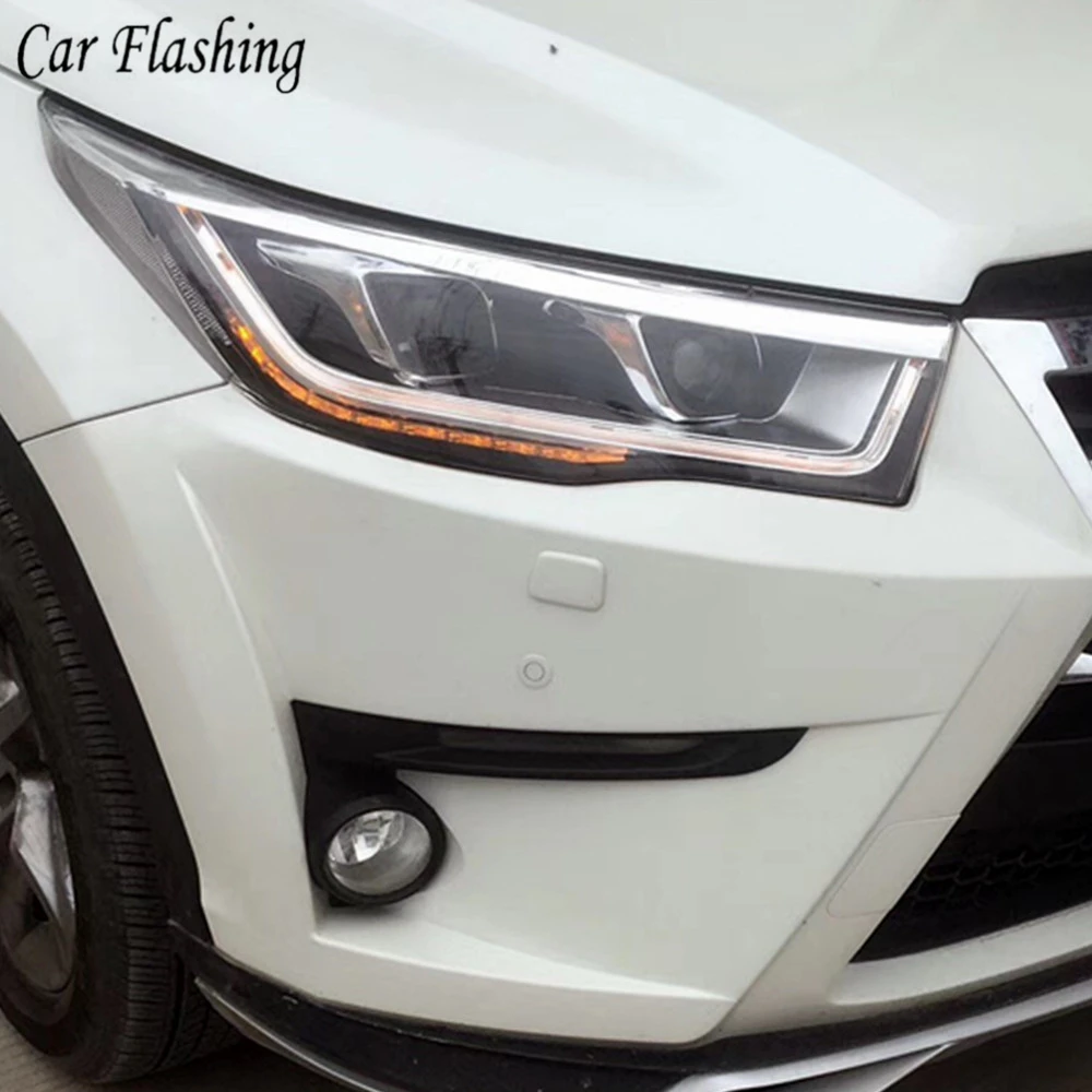 Автомобильный Стайлинг для Toyota Highlander Kluger 2015 2016 2017 фары светодиодный ДХО