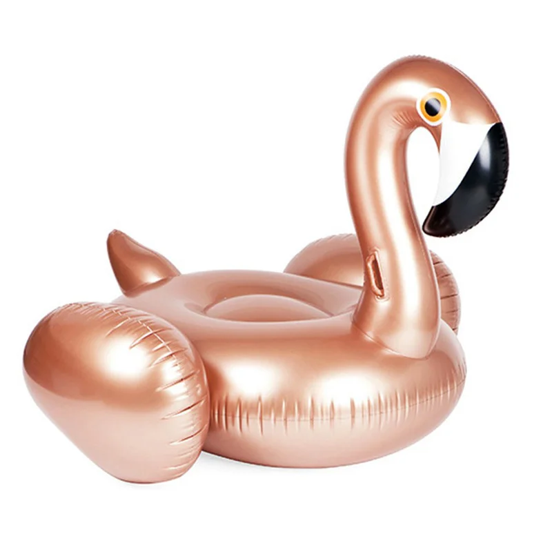 Inflatable Pool Float Swimming Circle Rose Golden Flamingo Rubber Ring Pool Party Toys Water Mattress Beach Bed For Adults Child