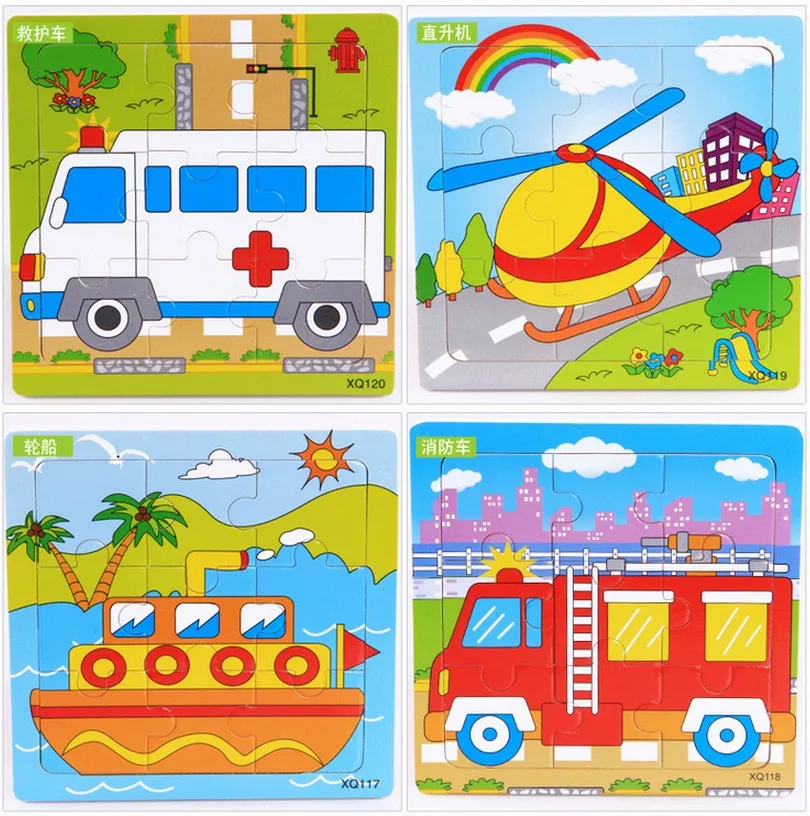 1 шт. формы в виде животных деревянные головоломки игрушки для детей развивающие