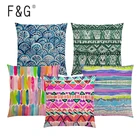 Яркий Камуфляжный Полосатый чехол для подушки, волнистый коралловый Пейсли, геометрический узор, марокканский цвет, обивка для дивана