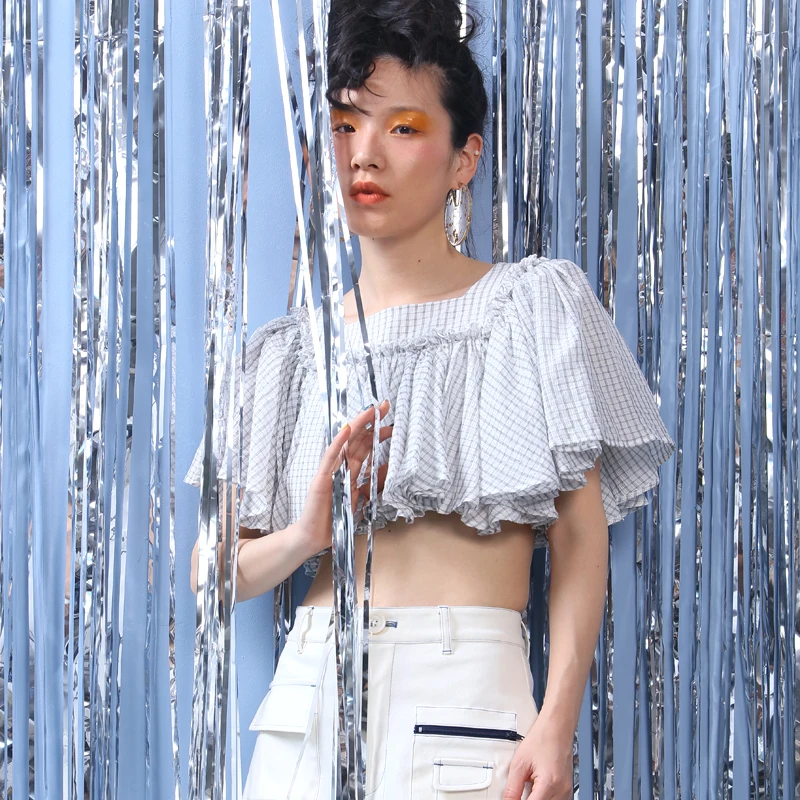 WHITNEY WANG блузки женские 2019 летняя модная уличная дизайнерская стильная пушистая