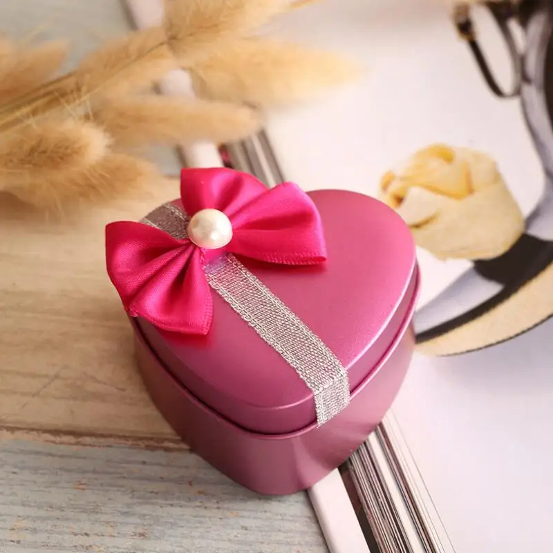 Новинка бант жестяная коробка для конфет Свадебные сувениры и подарки коробки