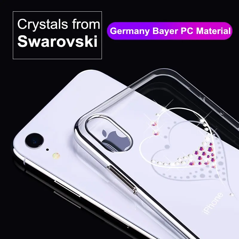 KINGXBAR Cover Luxury for iPhone X Xs Max XR case Glitter Transparent Crystal Case Phone ultra Thin |