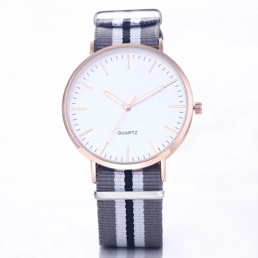 Горячая Флаг Нейлоновый Ремешок Женщин Простой стиль золотой дело кварцевые