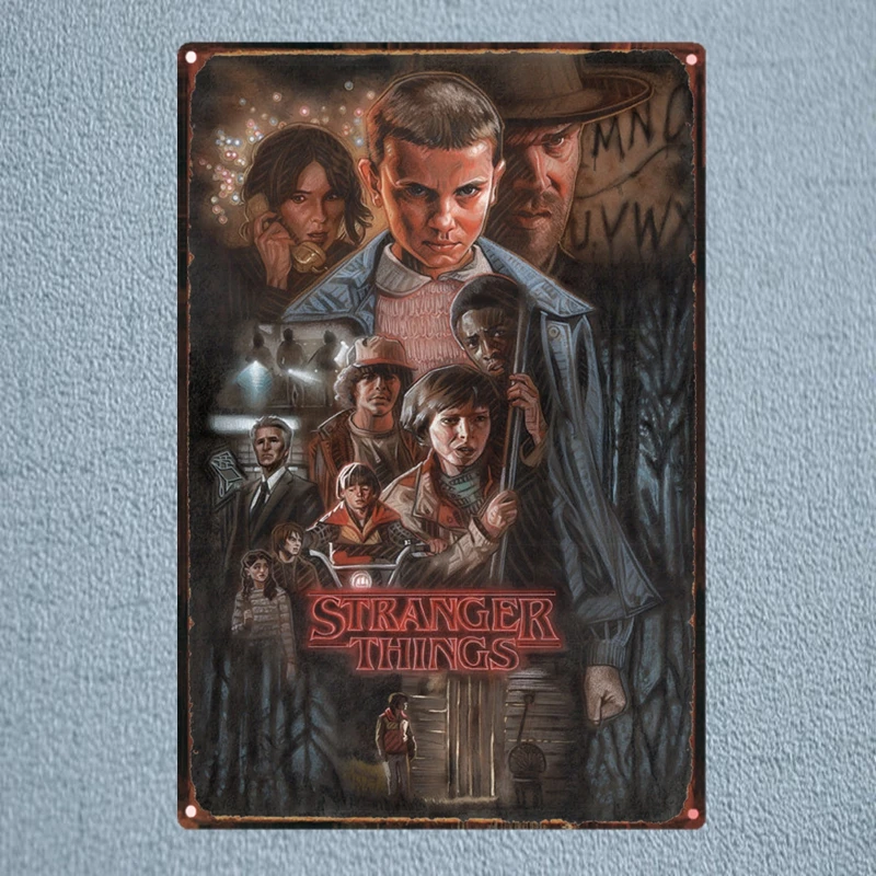 Странные вещи жестяная вывеска из фильма металлическая пластина железная